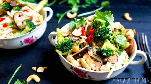 Udon noedels met kip