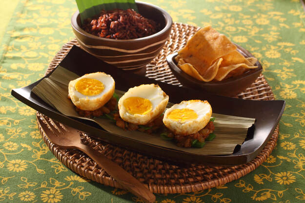 Sambal Goreng Telor met boontjes